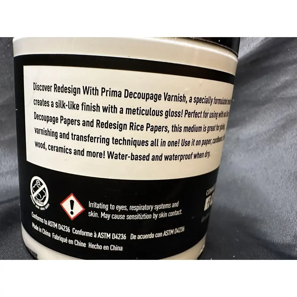 New Redesign W/Prima Decoupage Gel Shine 7.8oz Water-Based Waterproof Varnish